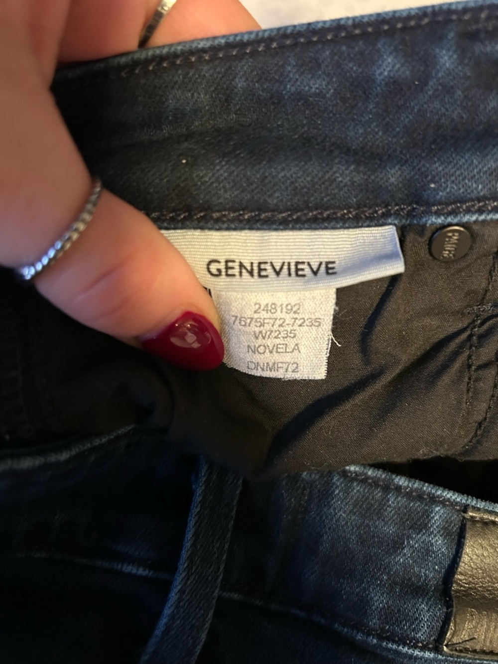 PAIGE Genevieve Dark Blue Flare Stretch Jeans 30” Inseam in Color Novela - Picture 5 of 16